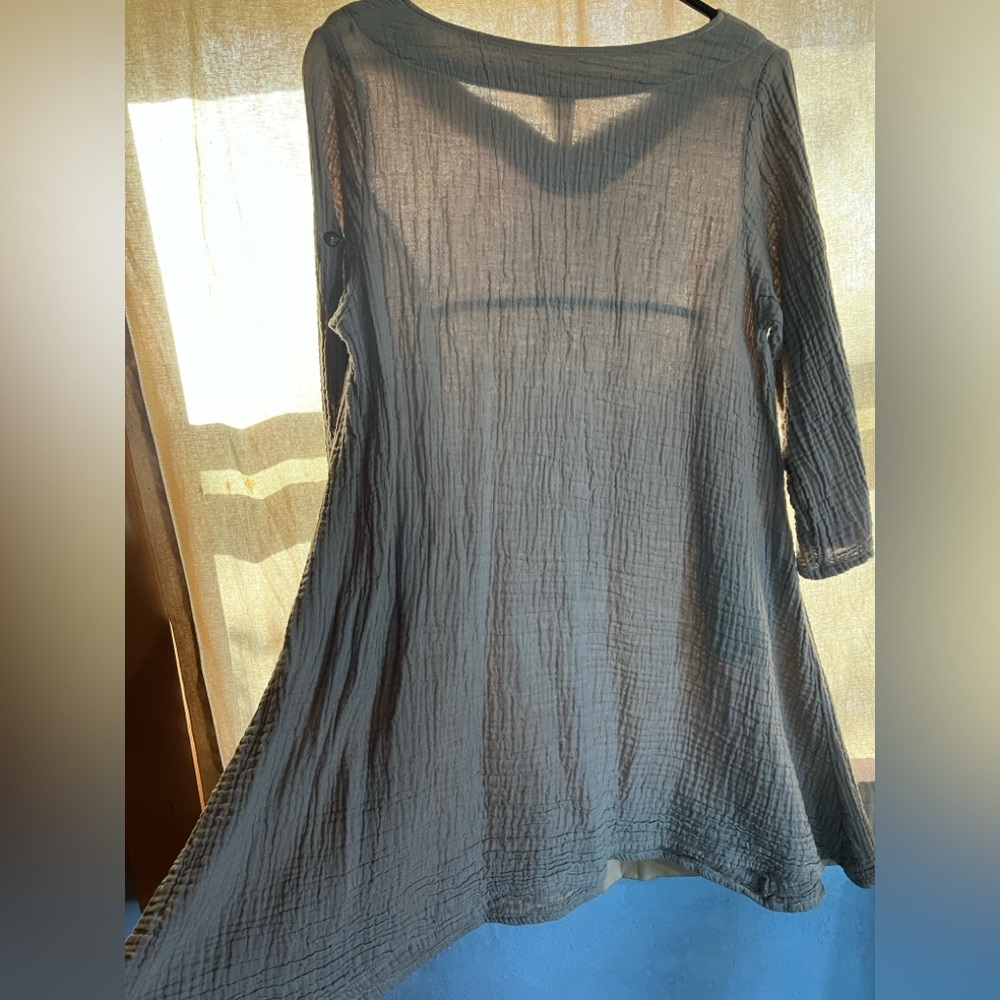 Cotton Flower Clothing Tunic with Pockets